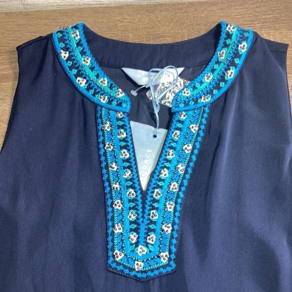 NWT Magnolia Grace Medium Navy Beaded Sleeveless Dress - Picture 4 of 12